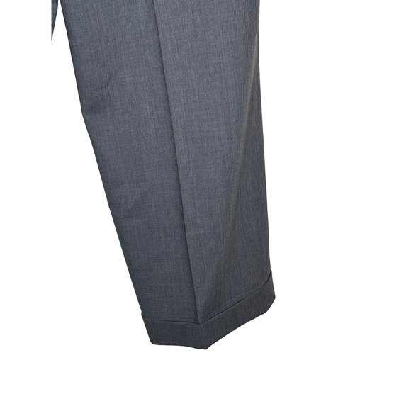 Samuelsohn Men Dress Pants Natural Stretch Lined Pleated Cuffed Hi-Rise Gray 34 - Picture 5 of 10